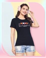 Blue, Imported Cotton Hosiery, Printed T-shirt