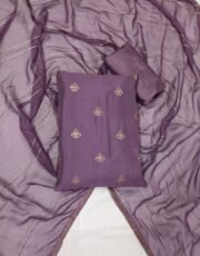 Purple, Jam Cotton, Zari Work Unstitched Suit
